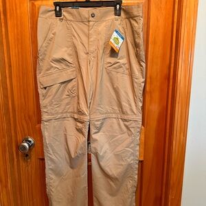 Columbia Tan Straight Leg hiking Pants with zip off legs